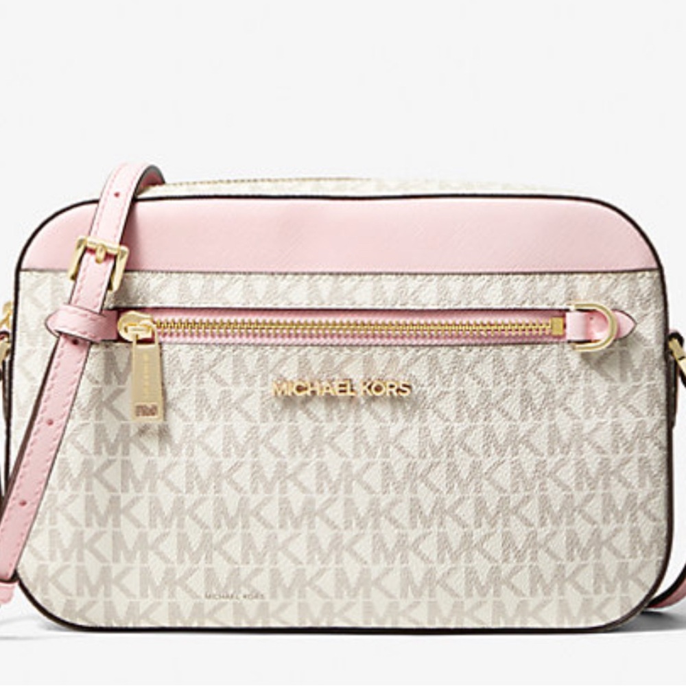 NEW Michael Kors Pink and Cream Crossbody Bag